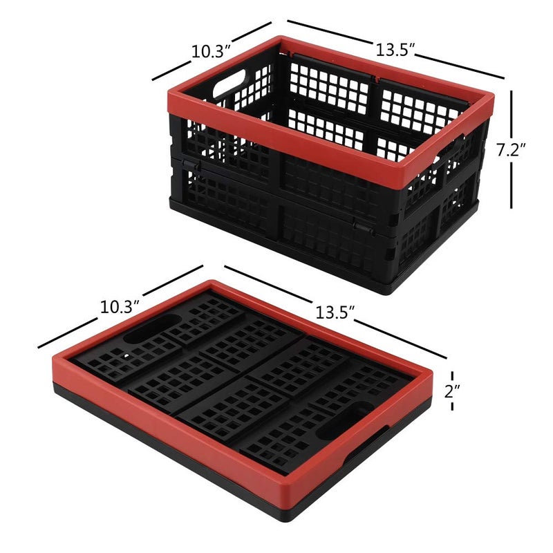 Obstnny 3 Packs 16 Quart Collapsible Storage Crate, Stackable Milk Crate Basket - Image 2